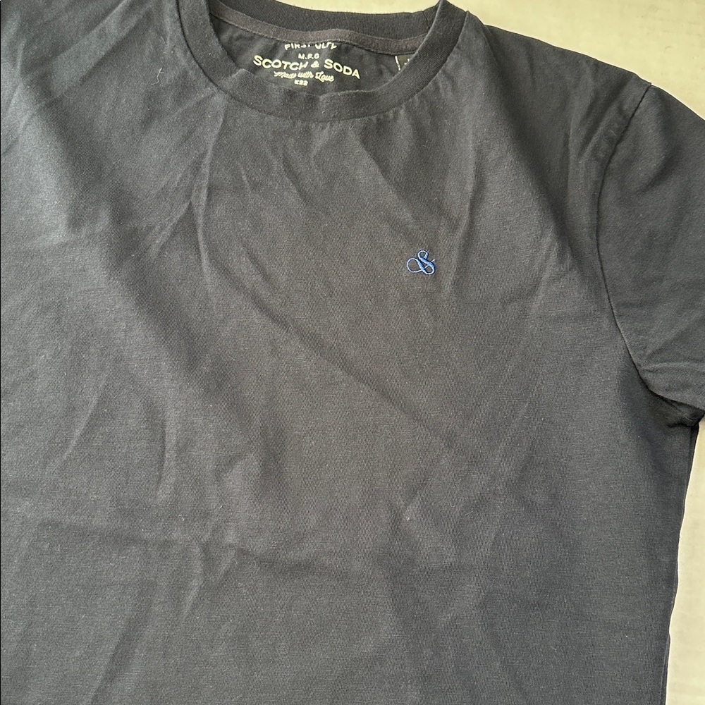 Scotch & Soda Men’s Medium Black Short Sleeve Cotton Tee Shirt‎ Pullover Preppy